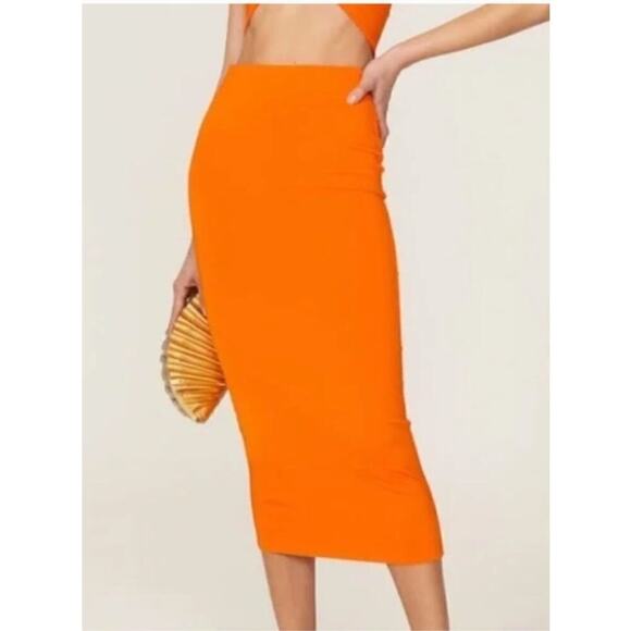 The Andamane Gisele Skirt Bodycon Arancione Orange Small - Picture 1 of 7